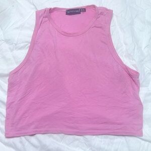 PLT Baby Pink Jersey Crop Top